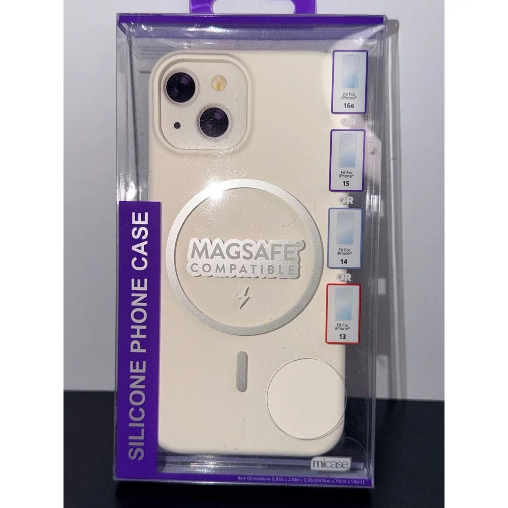 Micase Cream Silicone MagSafe Phone Case for iPhone 16e 15 14 13  NEW
